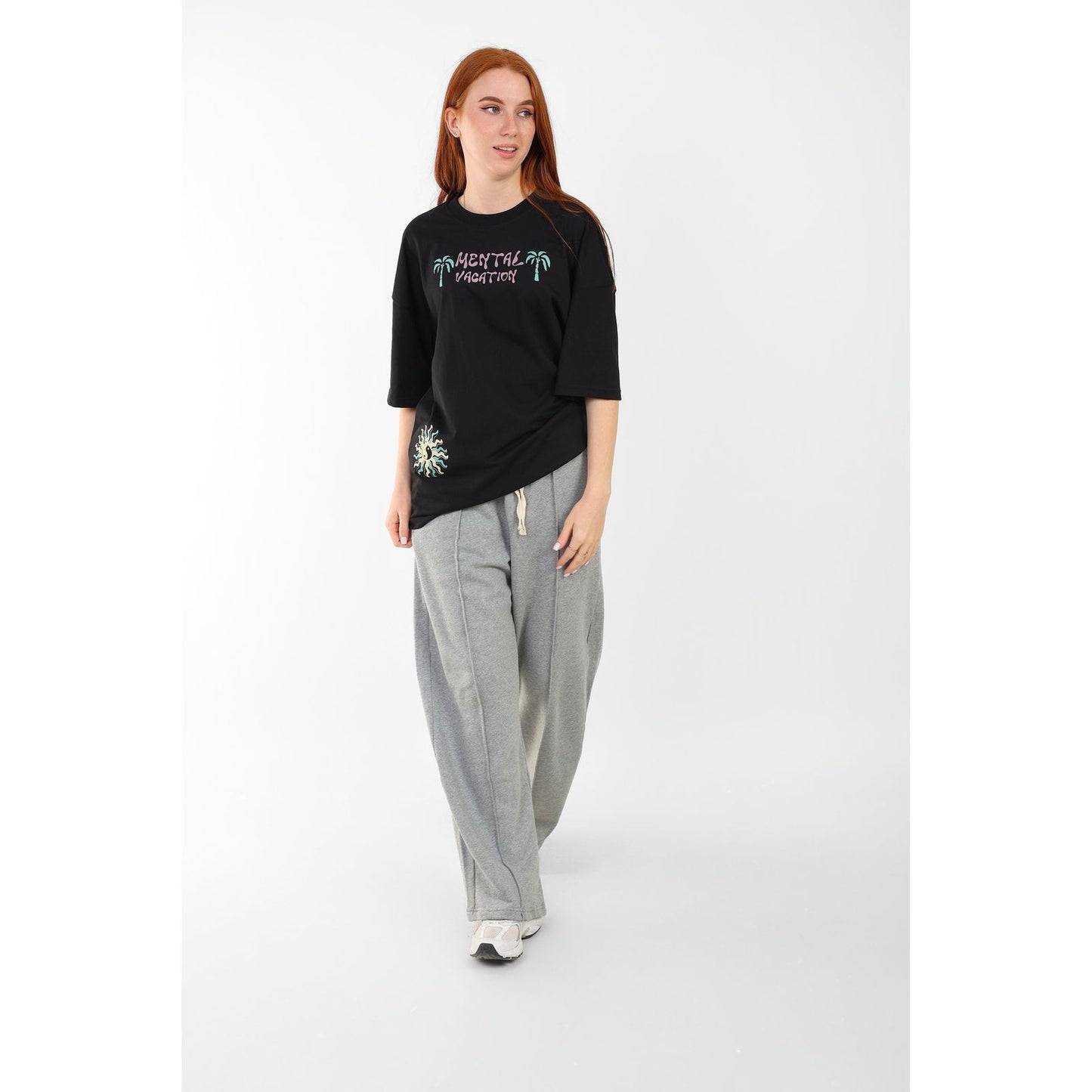 BLACK T- SHIRT over size Unisex print wearsly