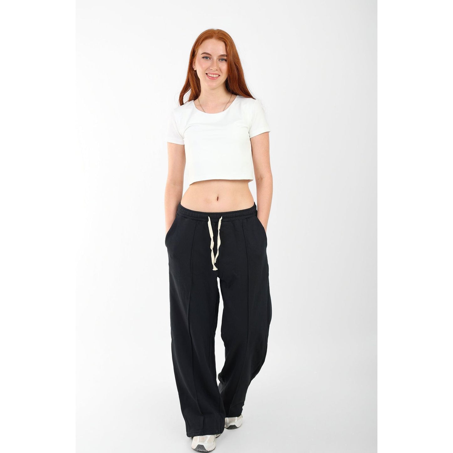 CROPPED WIDE NECK basic Double layer
