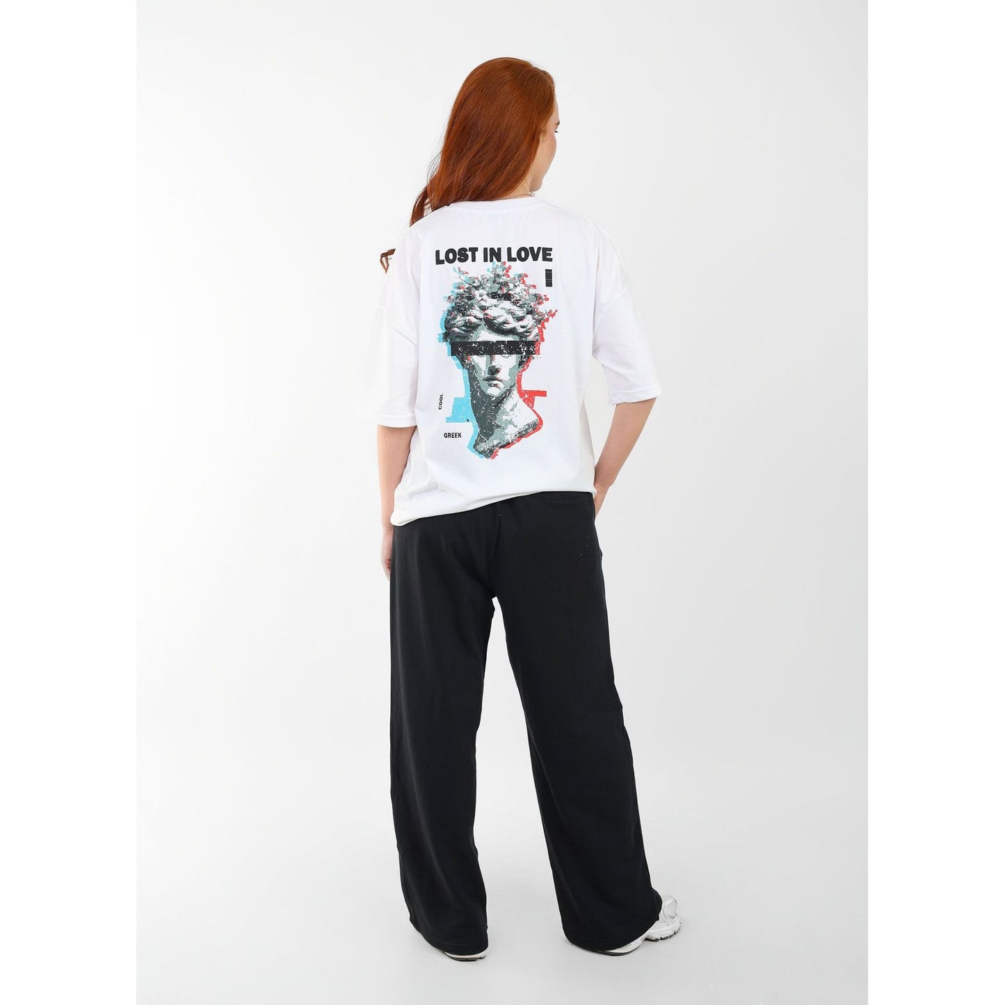White T SHIRT over size  lost in love
