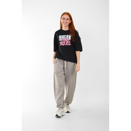 BLACK T- SHIRT over size prin break