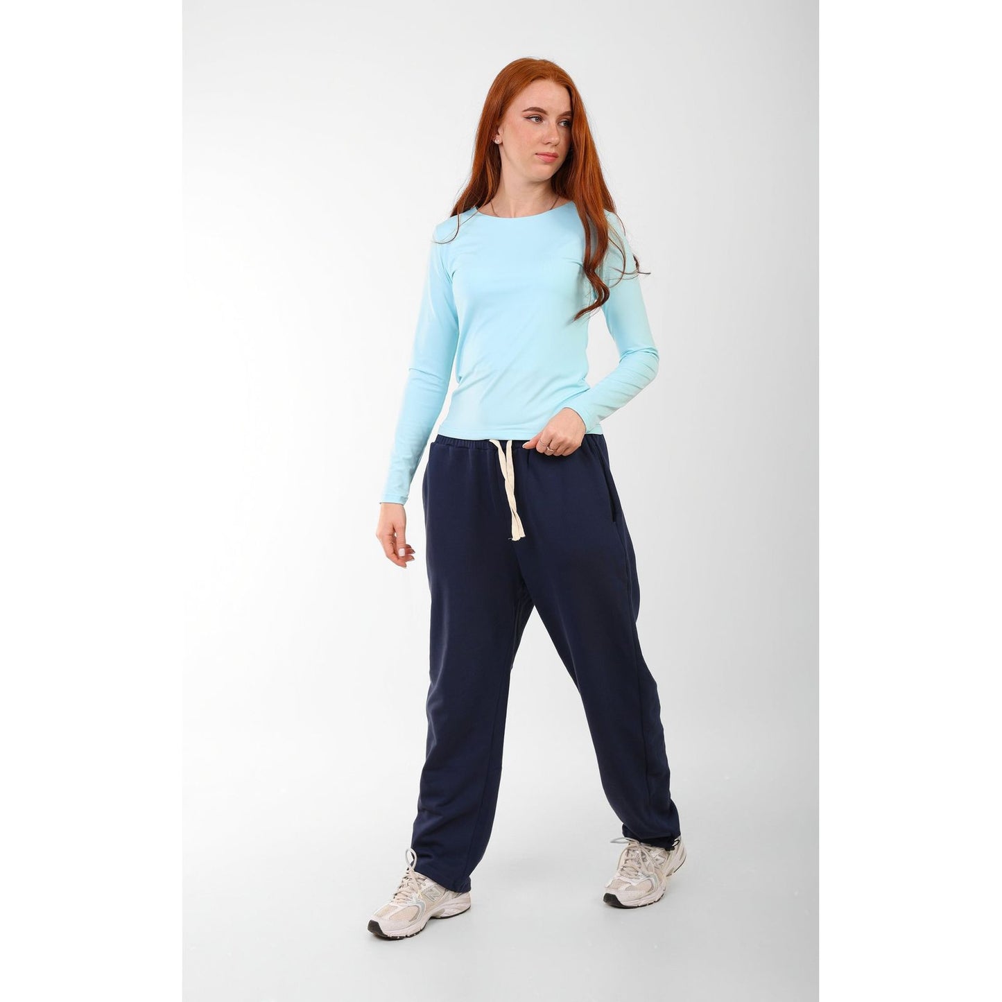 WIDE NECK LONG SLEEVE basic Double layer