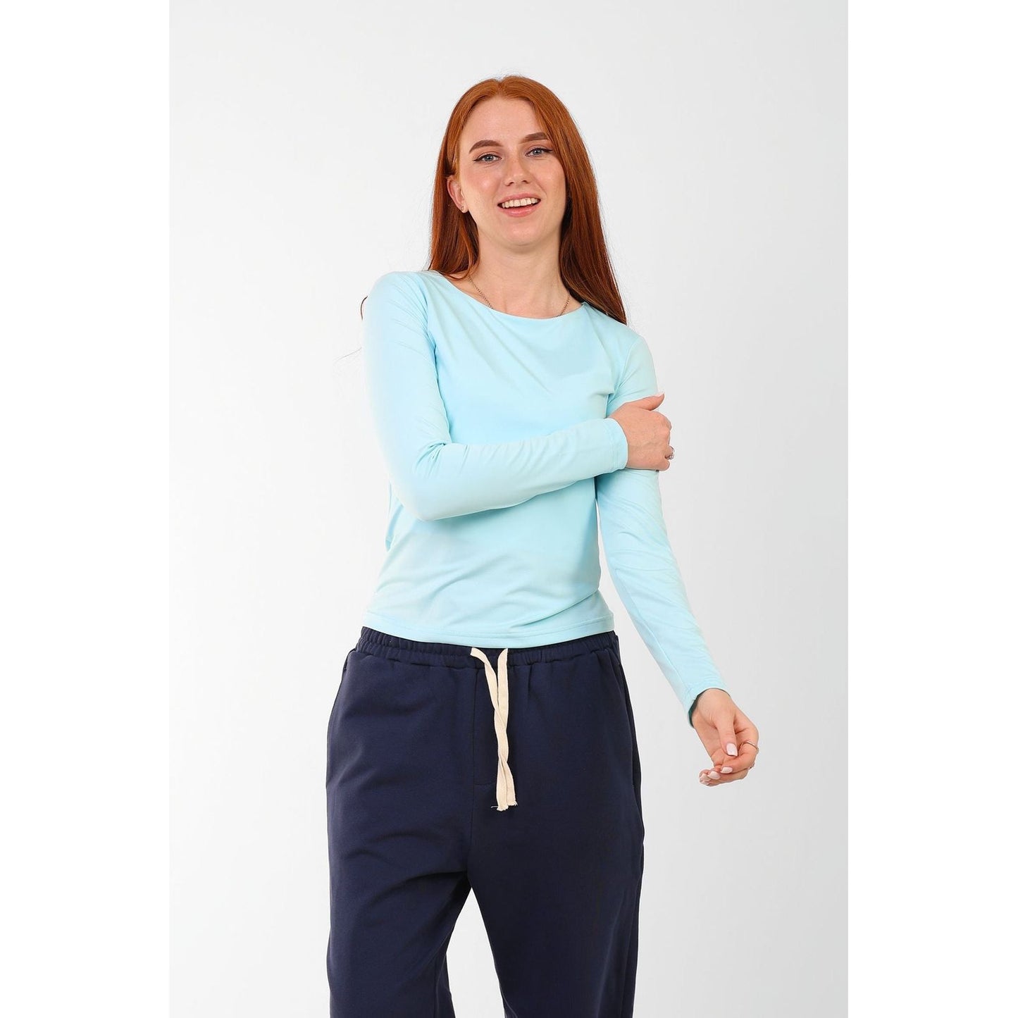 WIDE NECK LONG SLEEVE basic Double layer