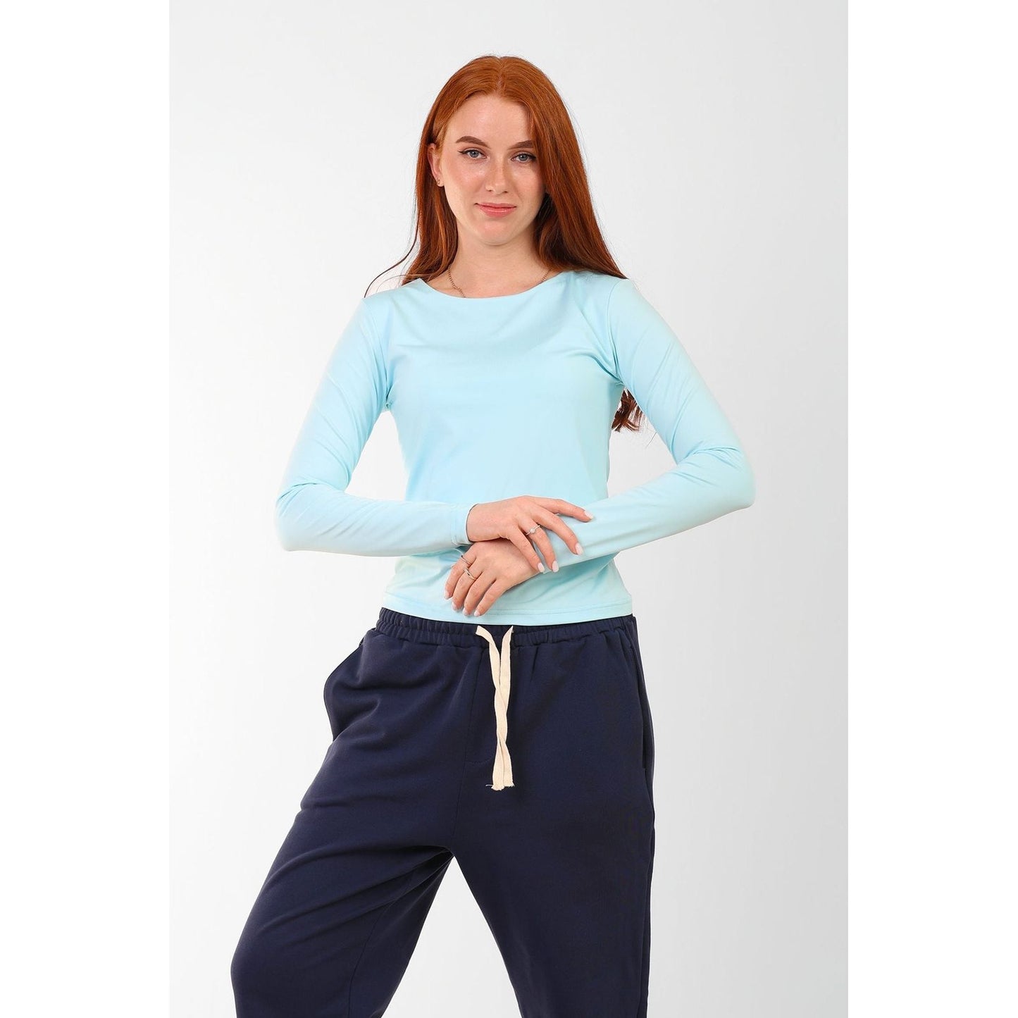 WIDE NECK LONG SLEEVE basic Double layer