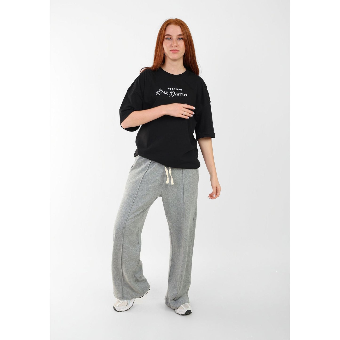 BLACK T- SHIRT over size  sun moon