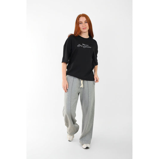 BLACK T- SHIRT over size  sun moon