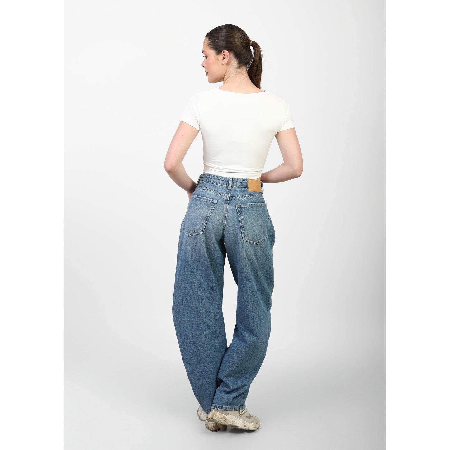 CROPPED WIDE NECK basic Double layer