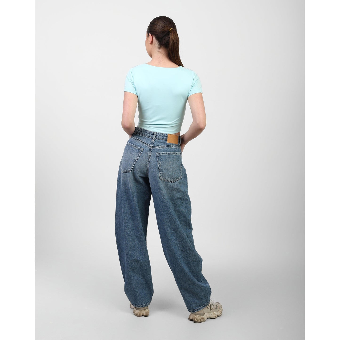 CROPPED WIDE NECK basic Double layer