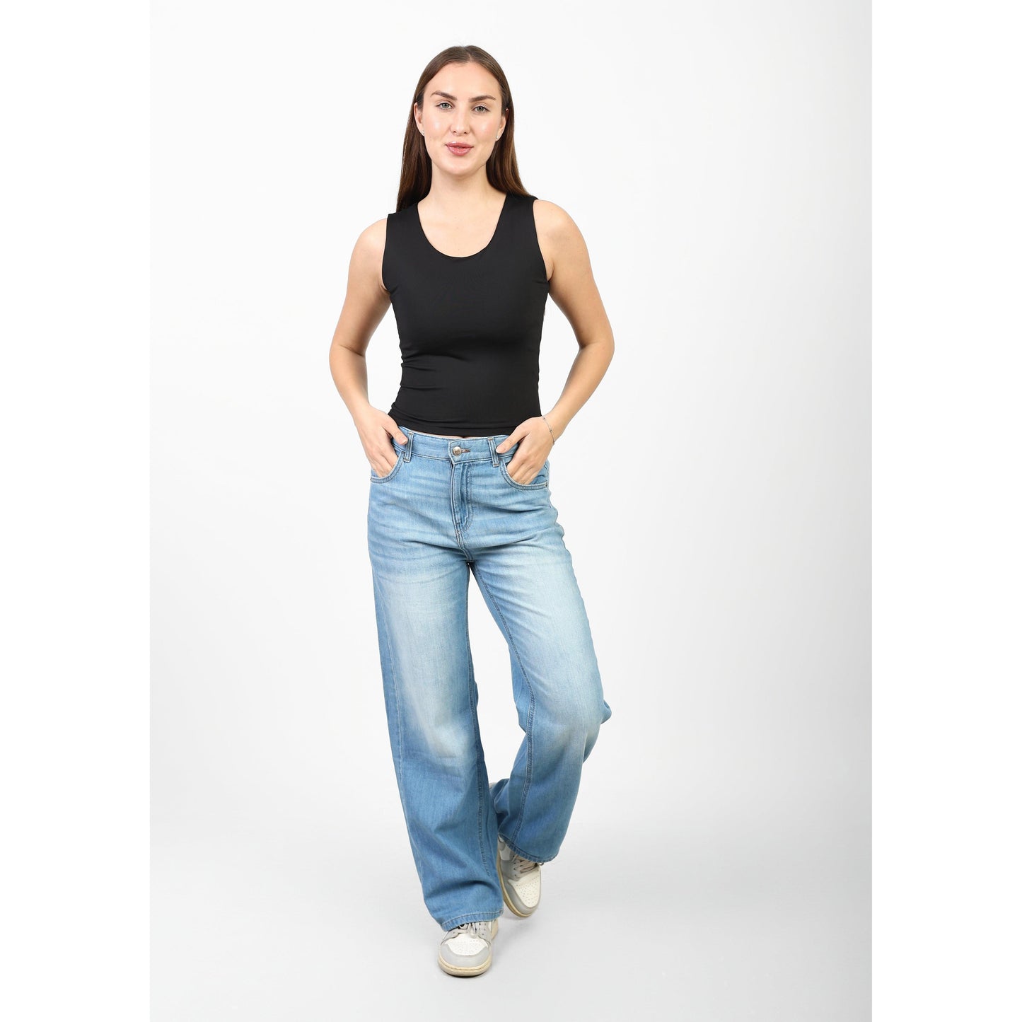 TANK TOP ROUND NECK basic Double layer