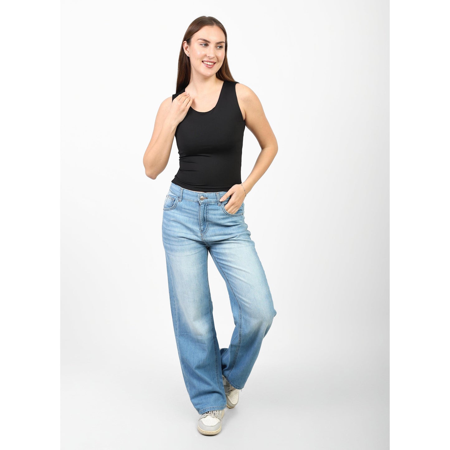 TANK TOP ROUND NECK basic Double layer