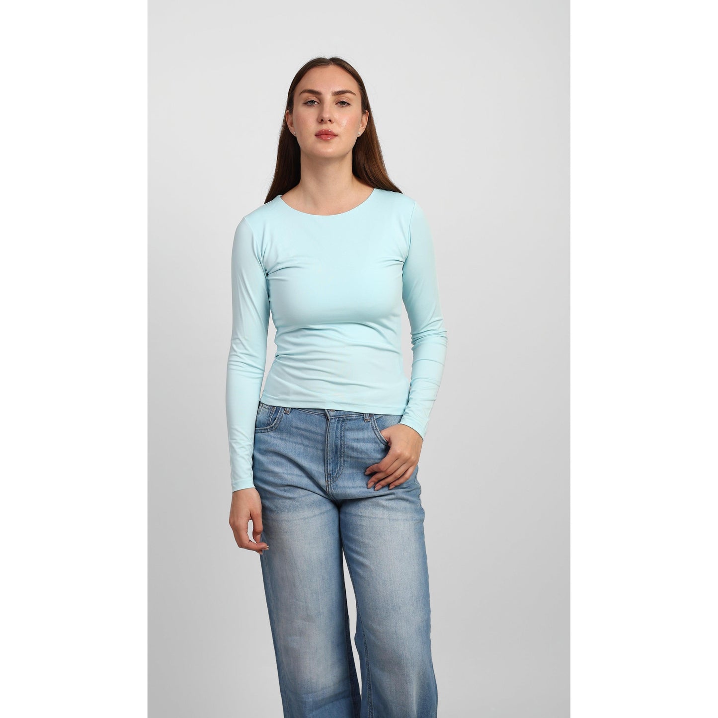 WIDE NECK LONG SLEEVE basic Double layer
