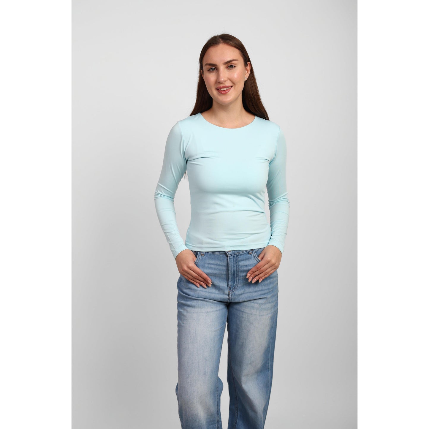 WIDE NECK LONG SLEEVE basic Double layer