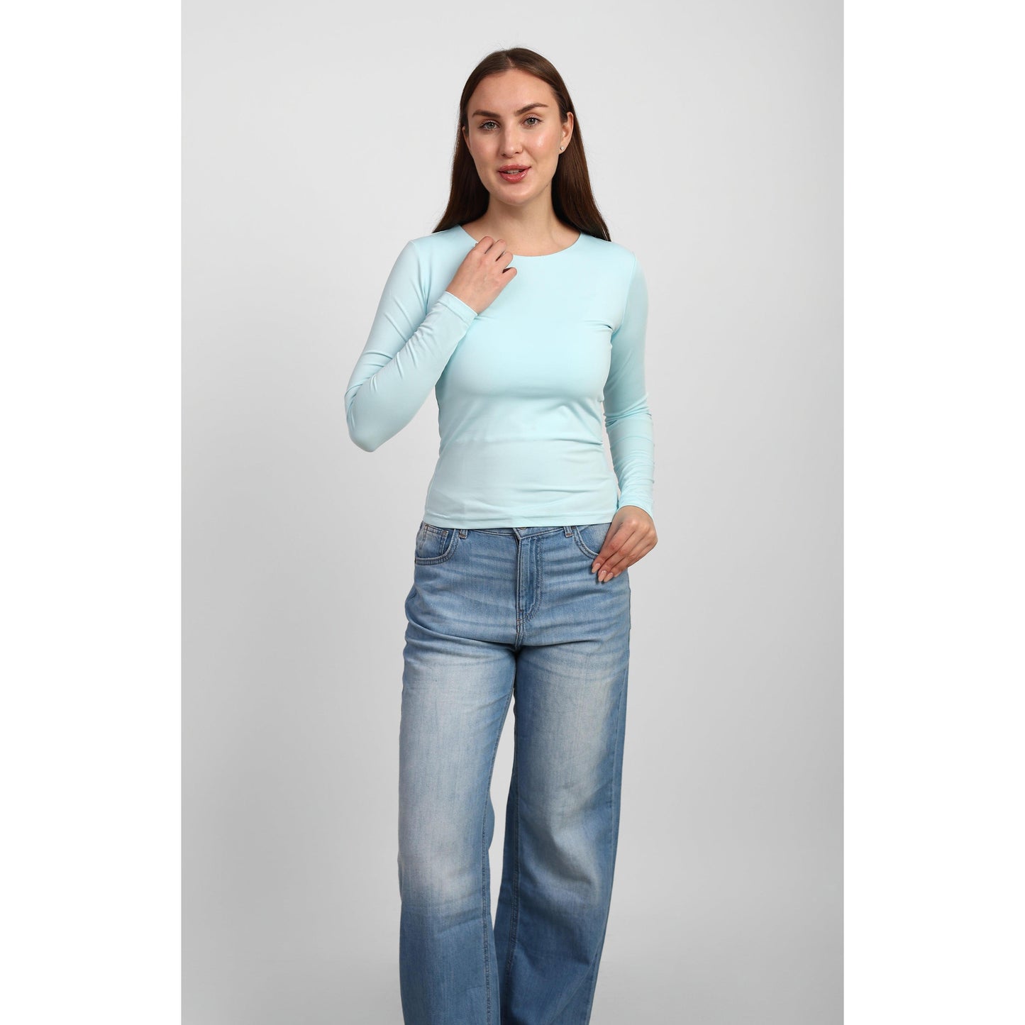 WIDE NECK LONG SLEEVE basic Double layer