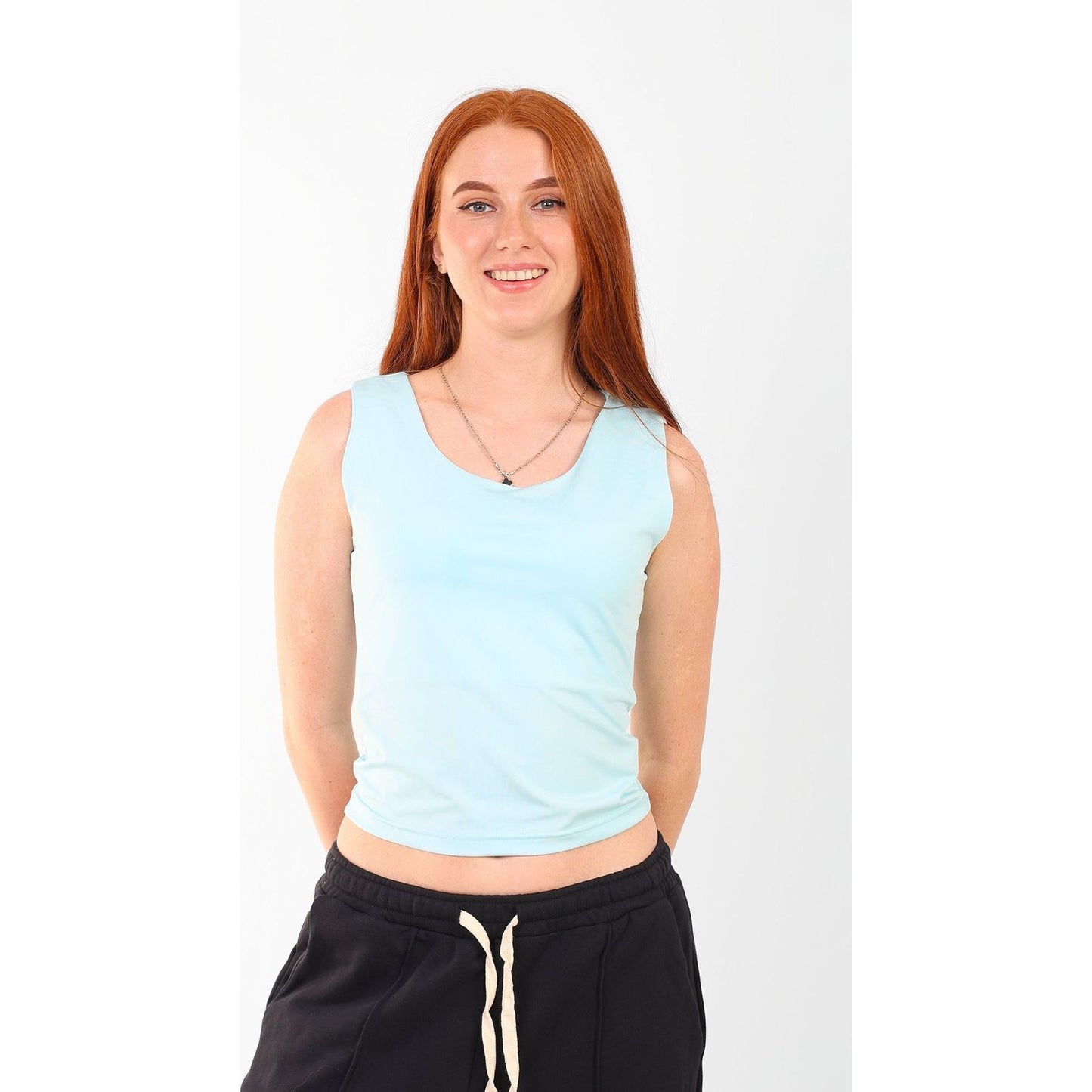 TANK TOP ROUND NECK basic Double layer