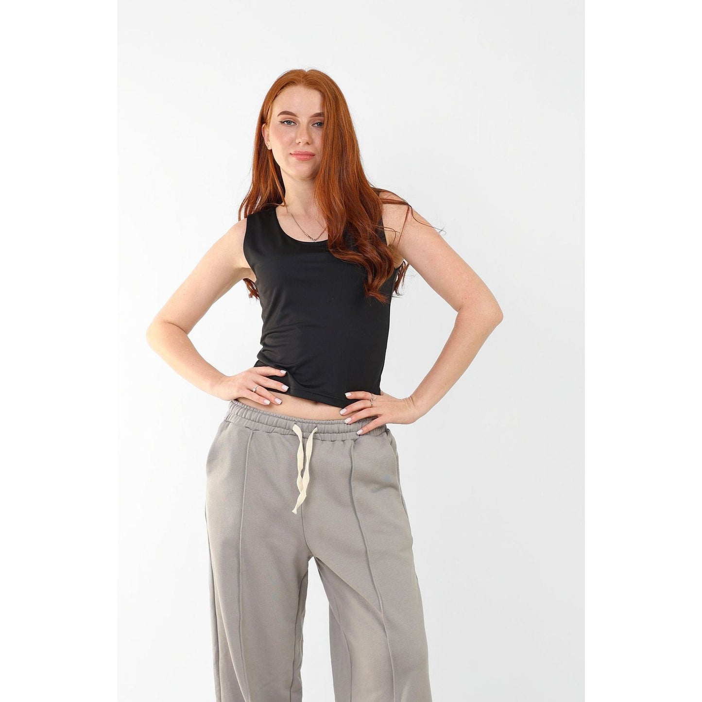 TANK TOP ROUND NECK basic Double layer