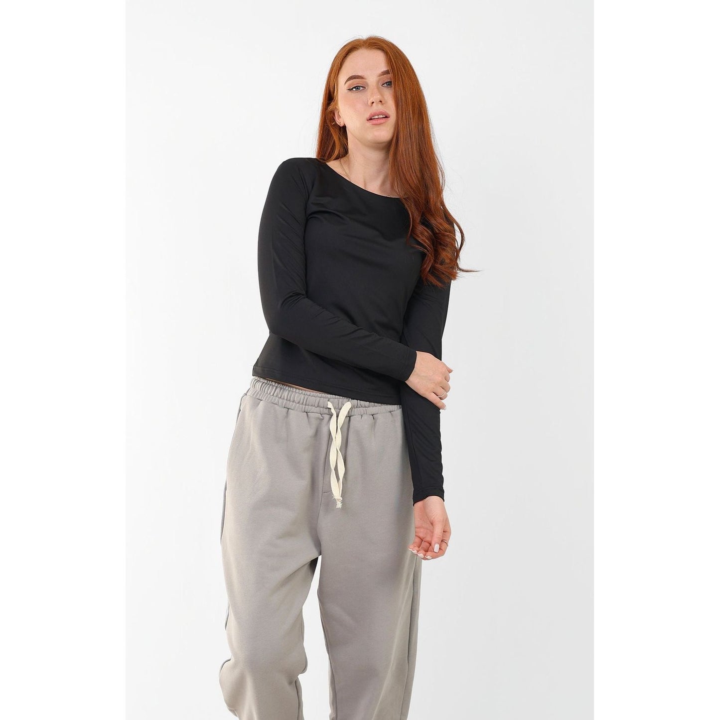 WIDE NECK LONG SLEEVE basic Double layer