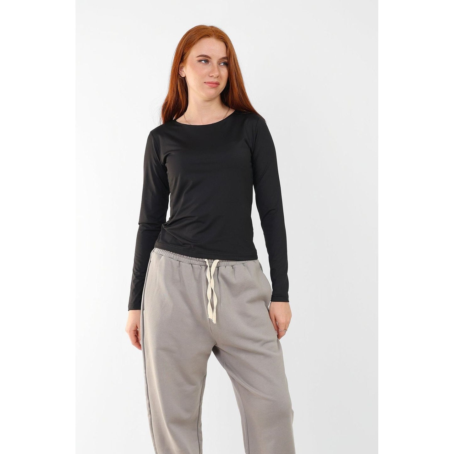 WIDE NECK LONG SLEEVE basic Double layer