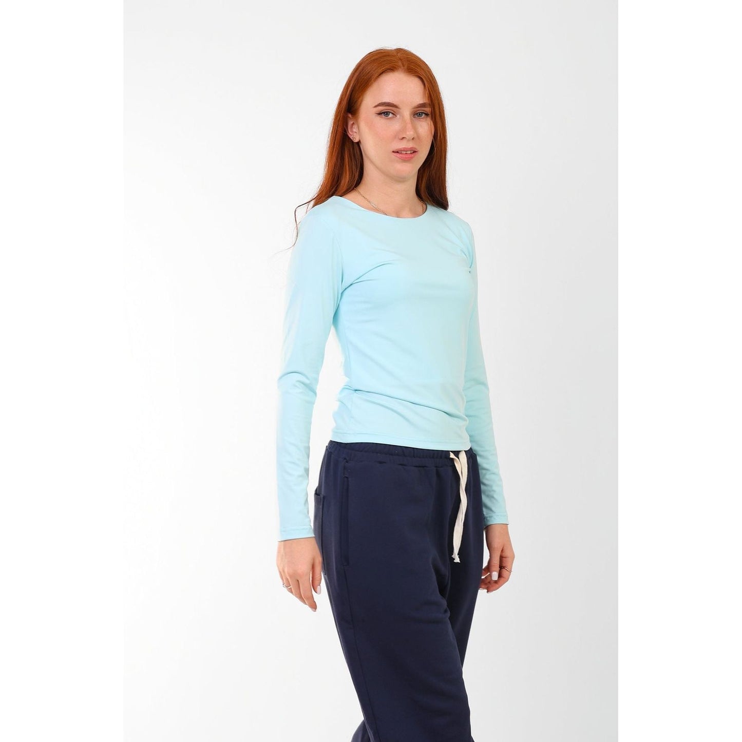 WIDE NECK LONG SLEEVE basic Double layer