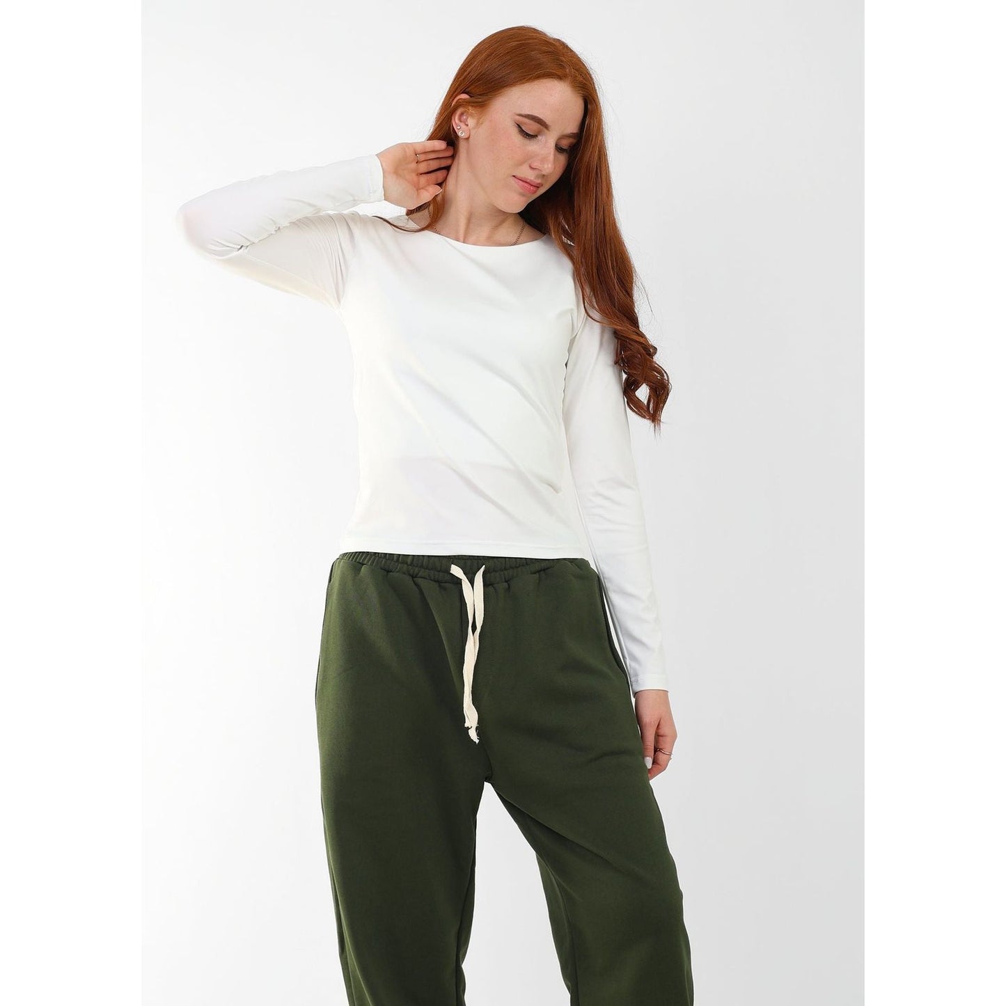 WIDE NECK LONG SLEEVE basic Double layer