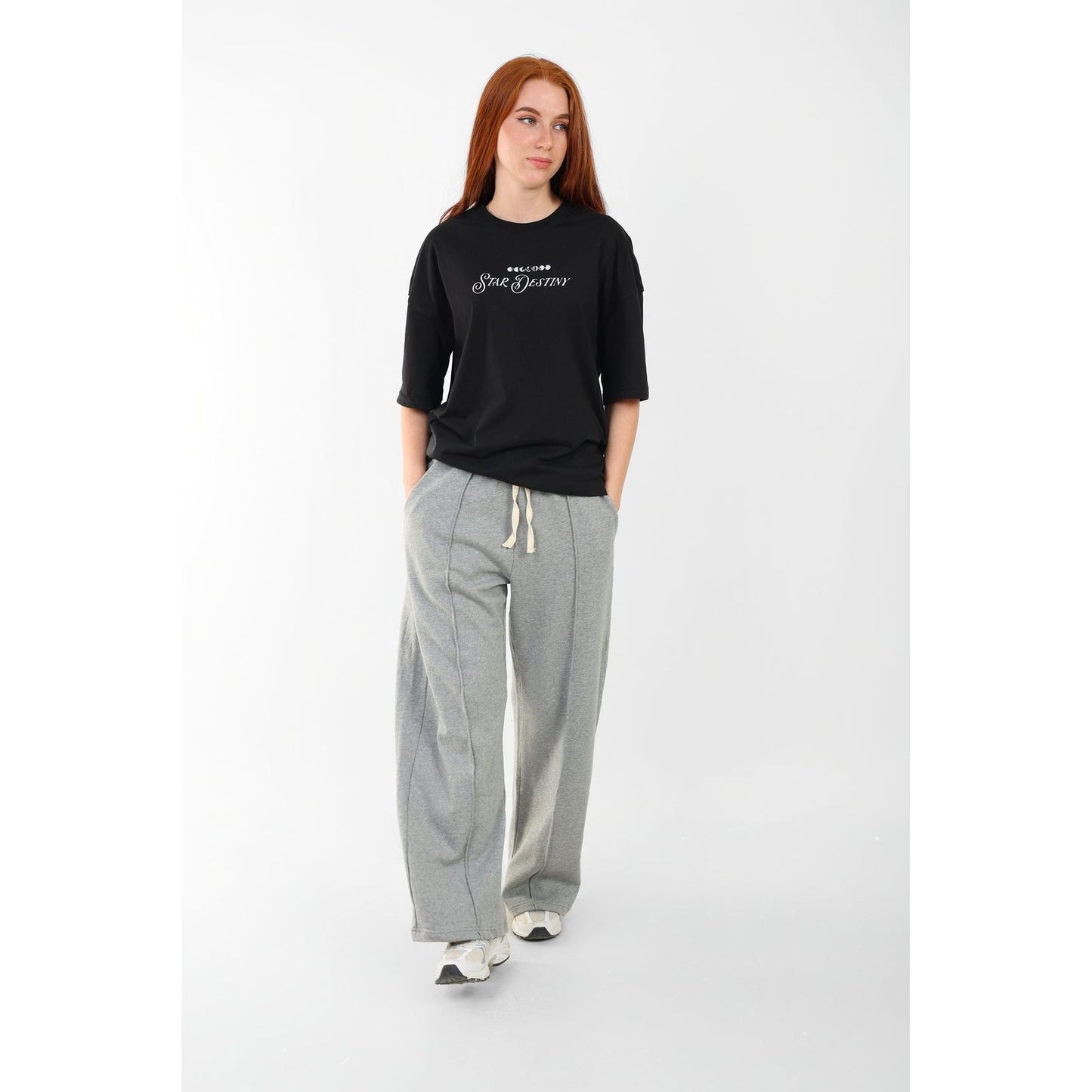 BLACK T- SHIRT over size  sun moon