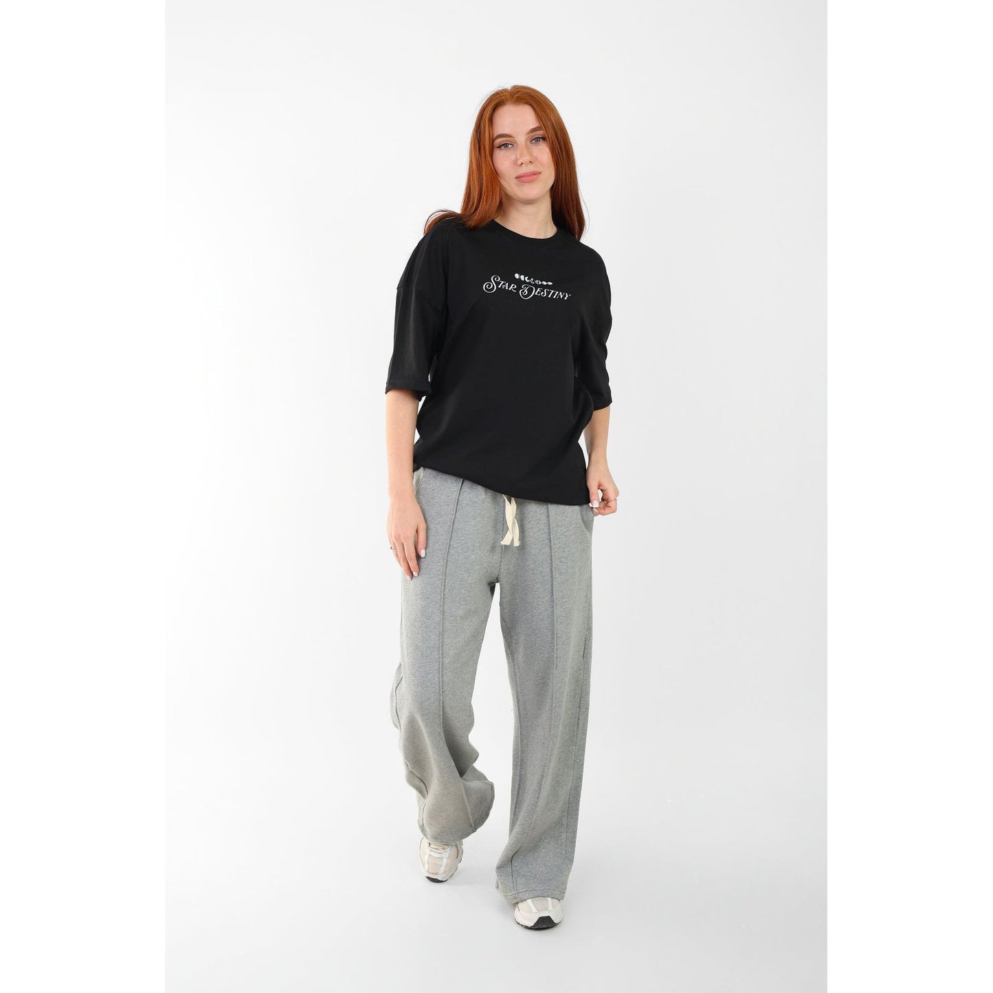 BLACK T- SHIRT over size  sun moon