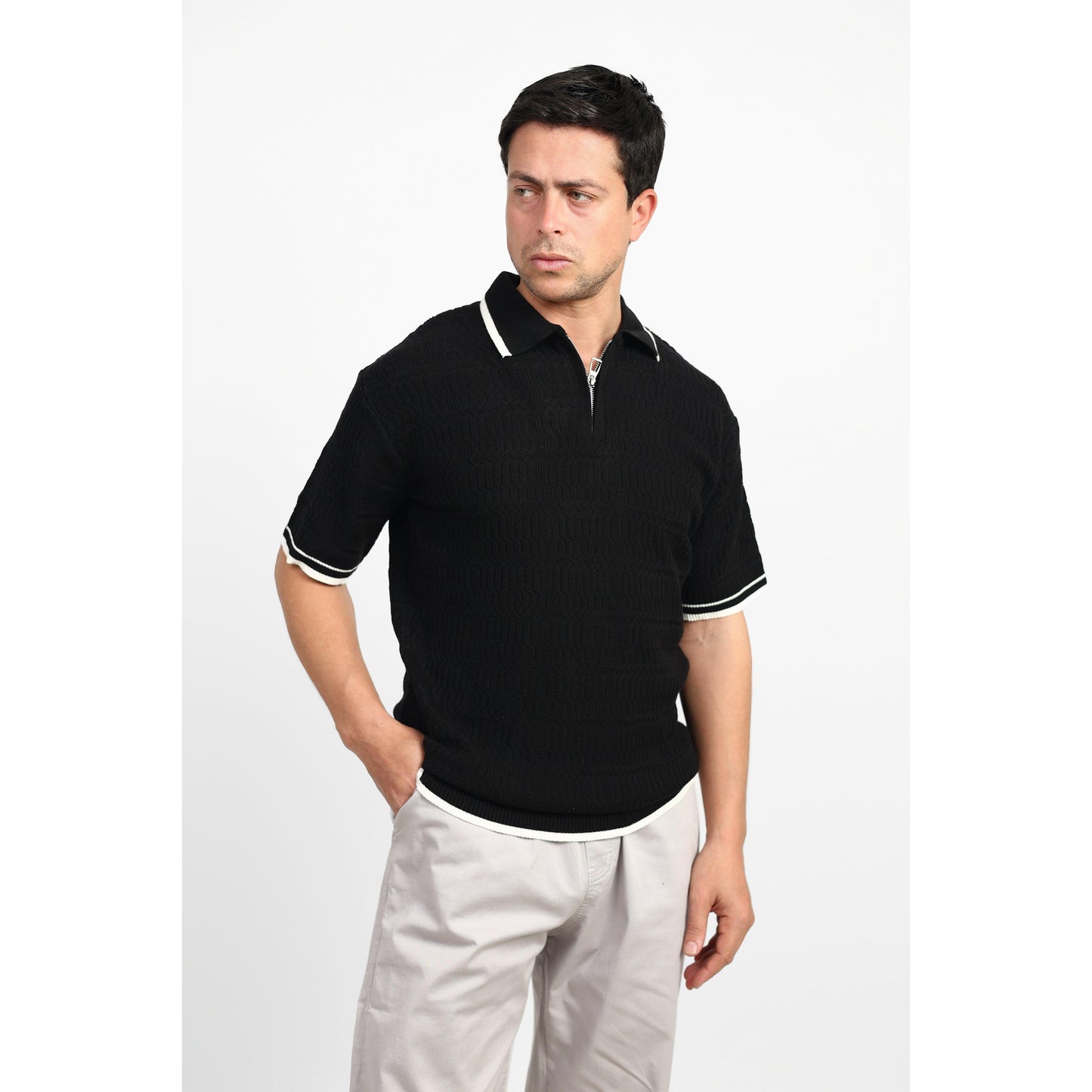 Short Sleeve Polo – Zip Collar