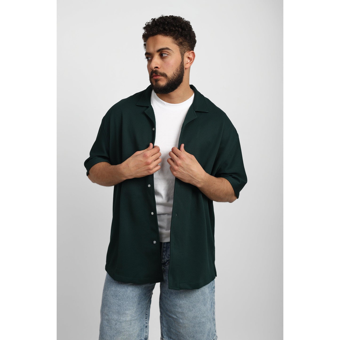 Casual  Short Sleeve Shirt - Over Size