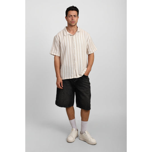 Striped Short Sleeve  Shirt