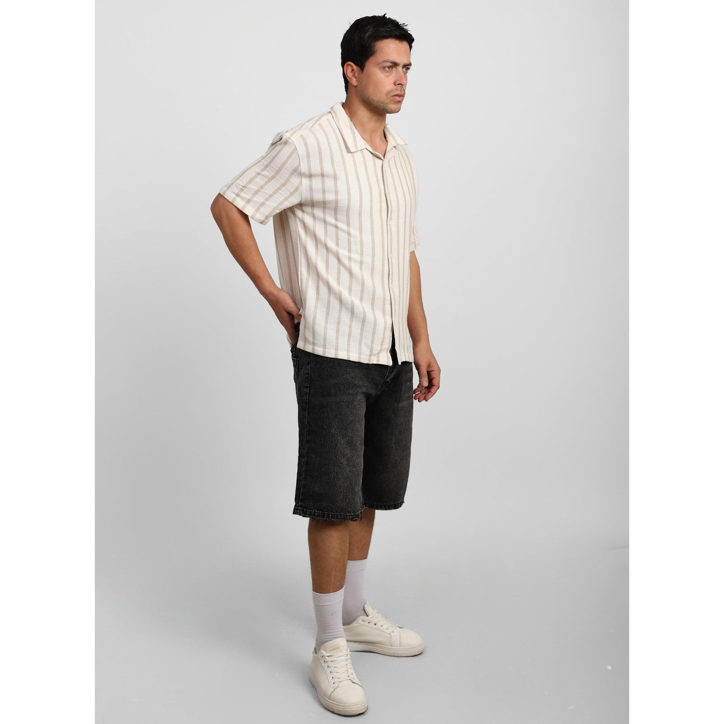Striped Short Sleeve  Shirt