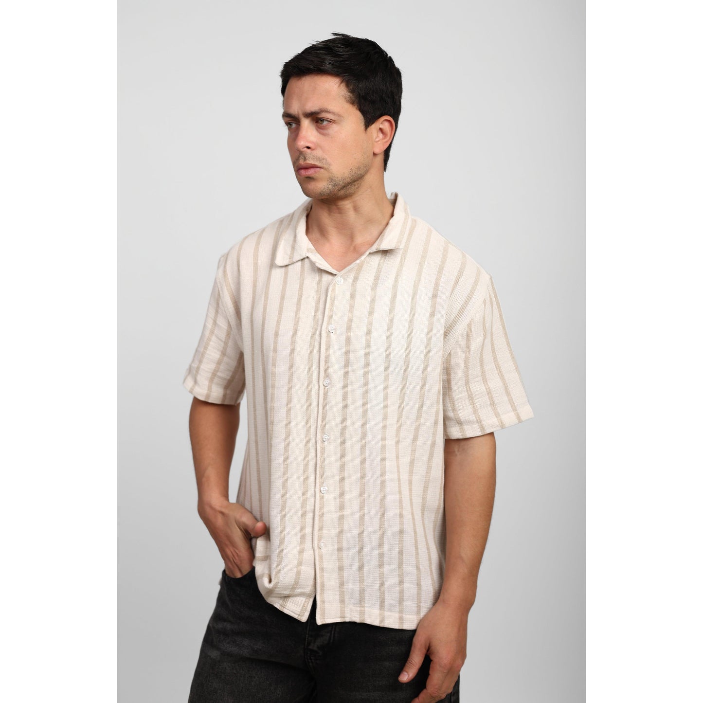 Striped Short Sleeve  Shirt