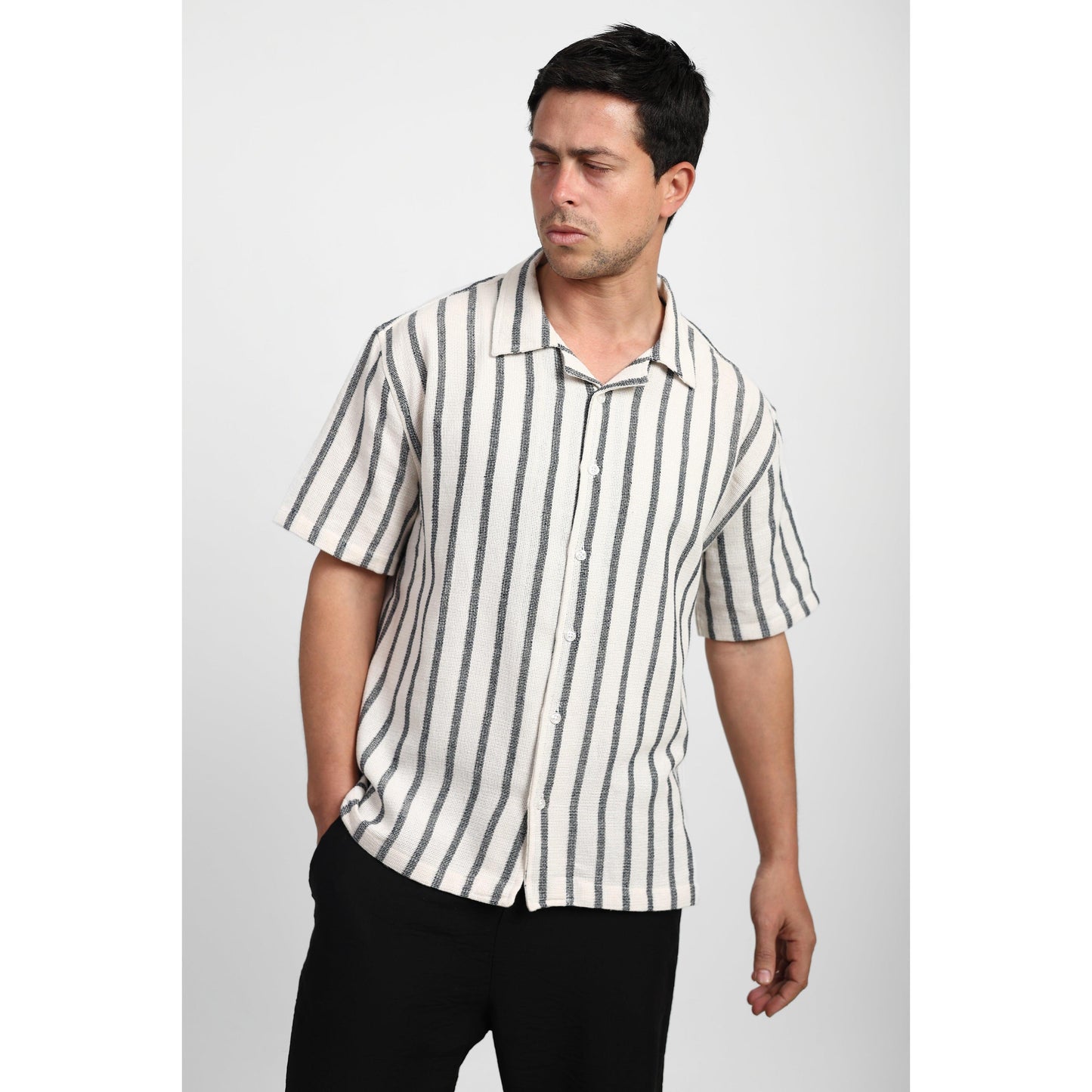 Striped Short Sleeve  Shirt