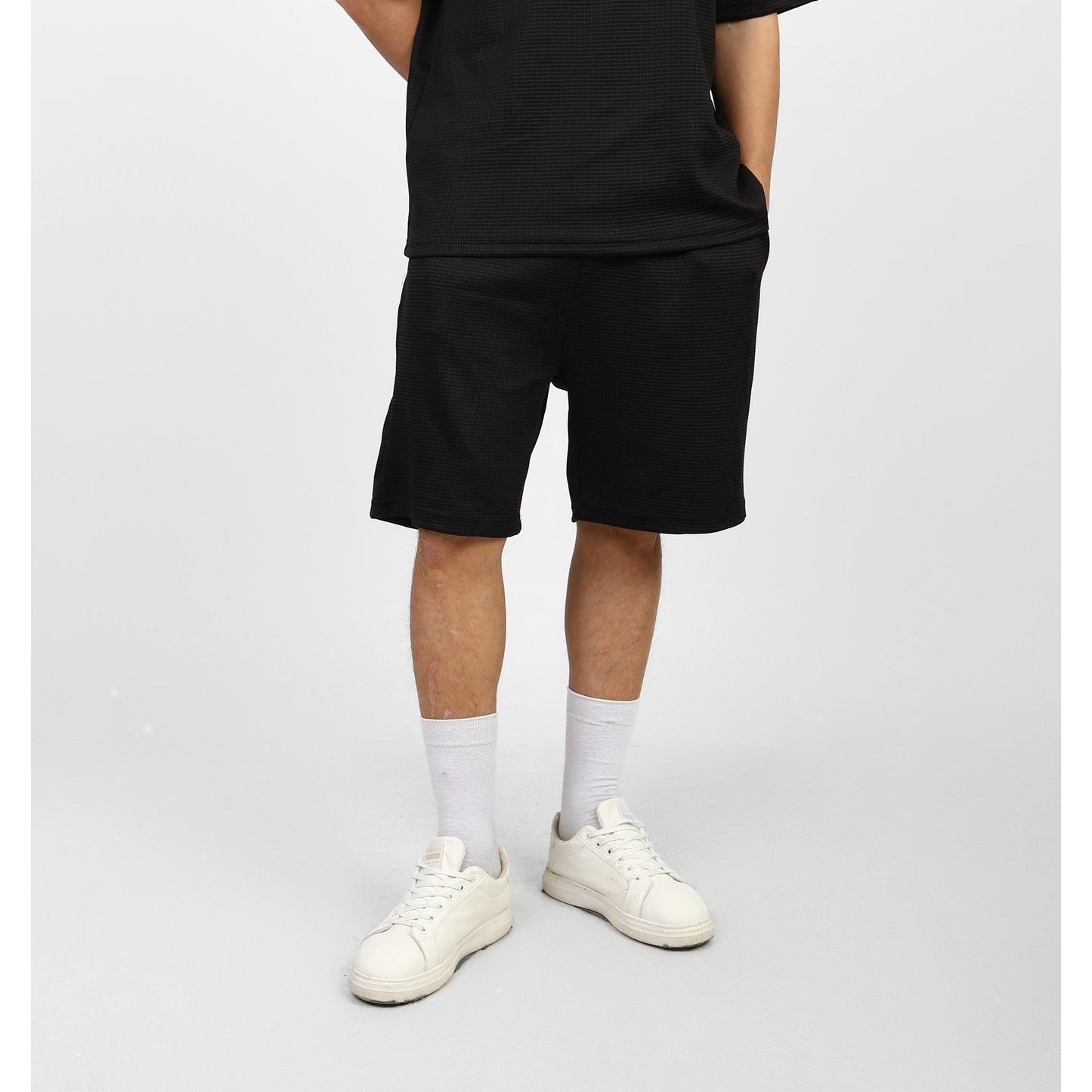 Textured Casual Shorts