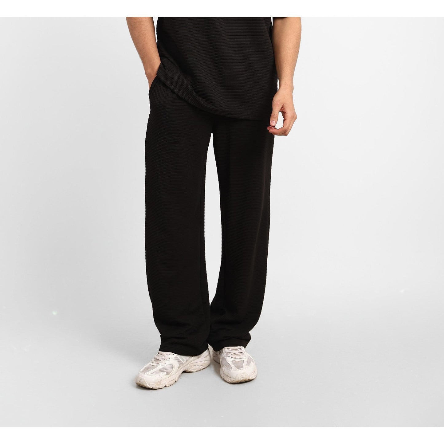 Ribbed Wide Leg Casual Pants