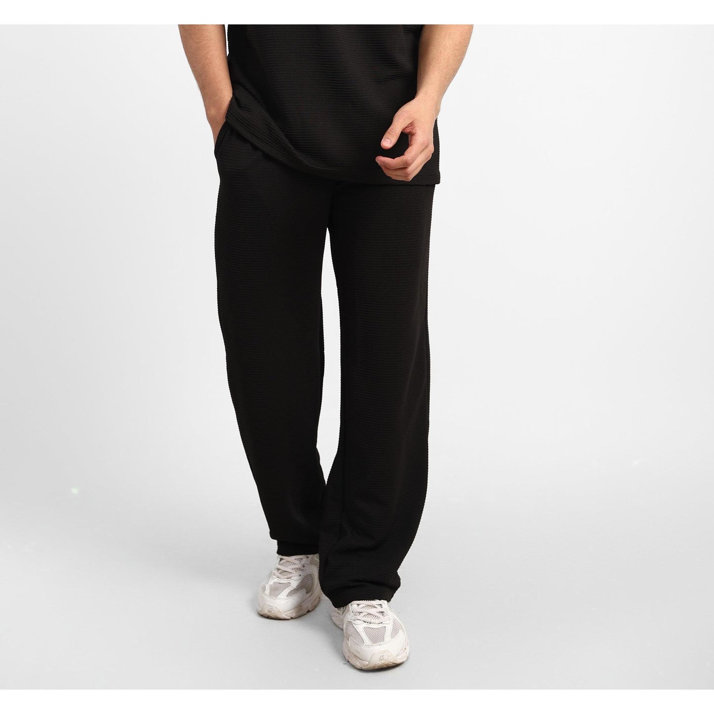 Ribbed Wide Leg Casual Pants