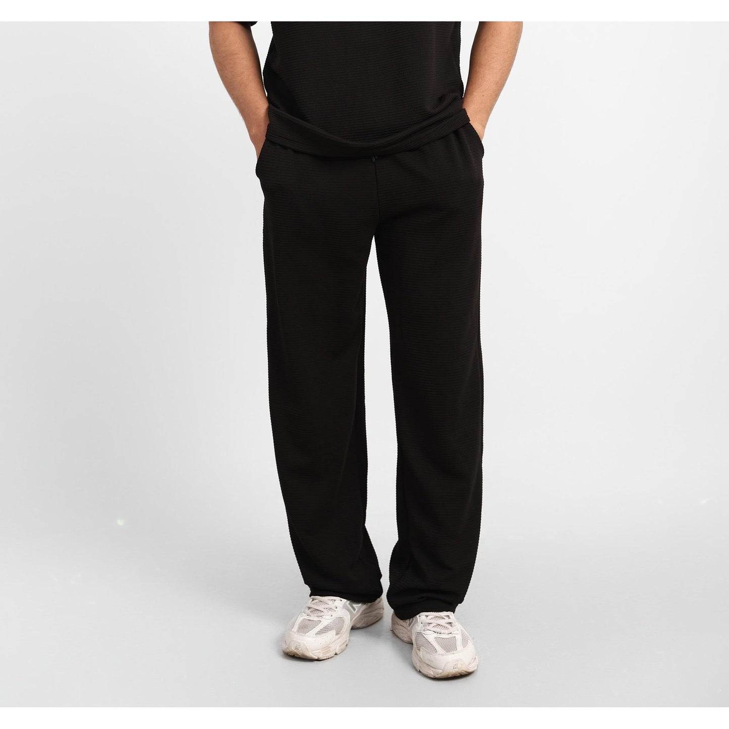 Ribbed Wide Leg Casual Pants