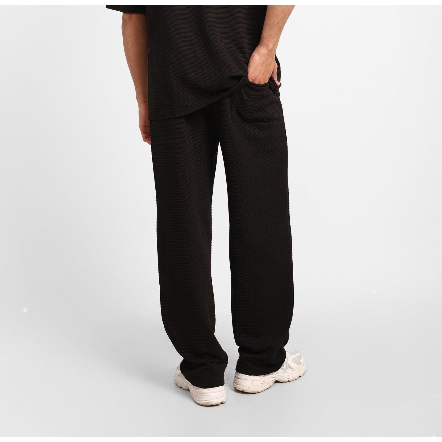 Ribbed Wide Leg Casual Pants