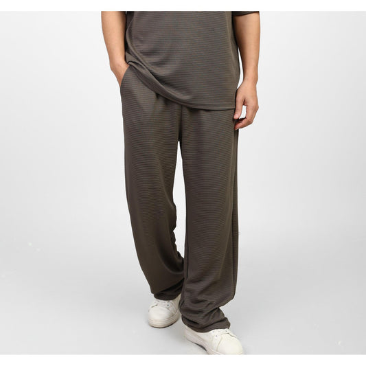 Ribbed Wide Leg Casual Pants