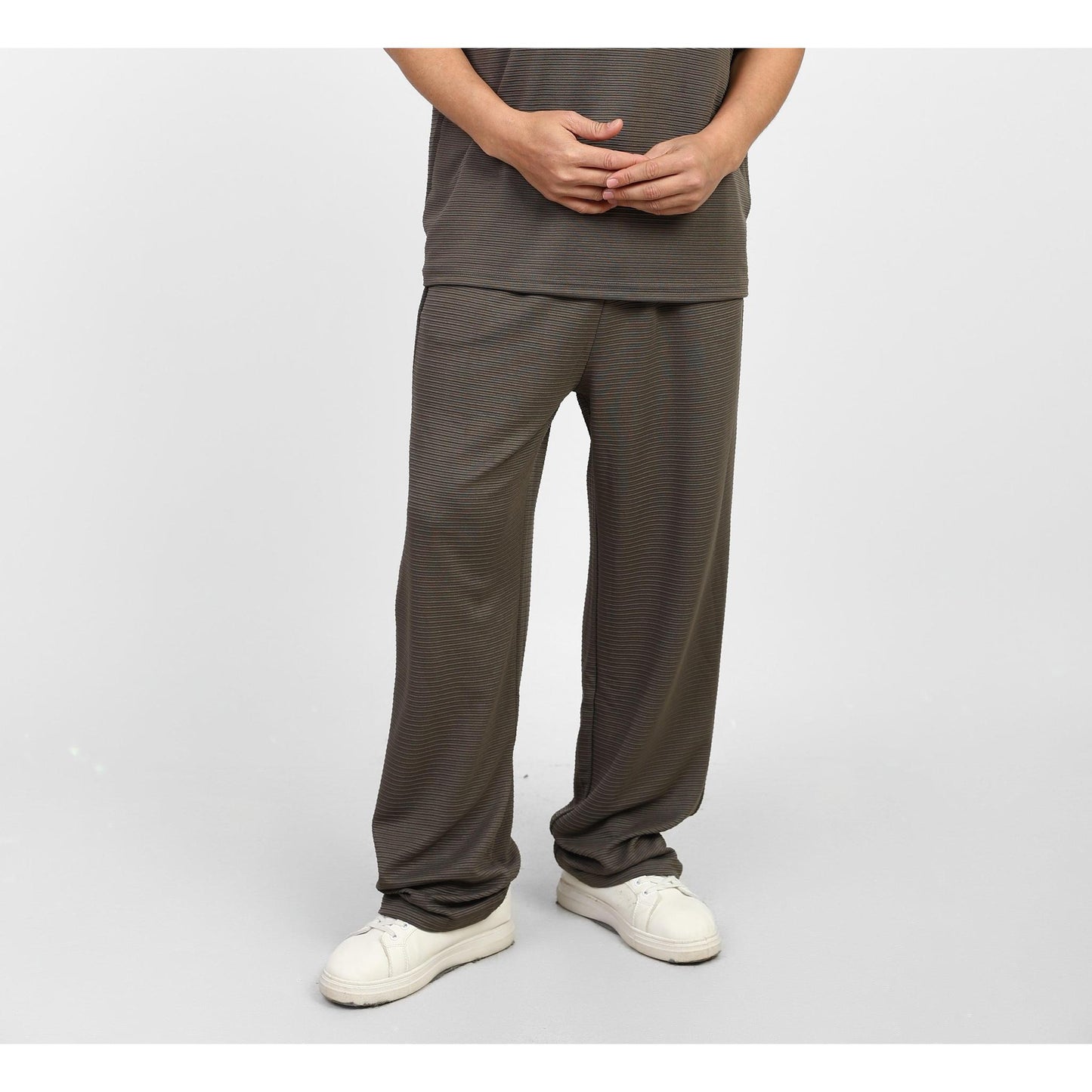 Ribbed Wide Leg Casual Pants