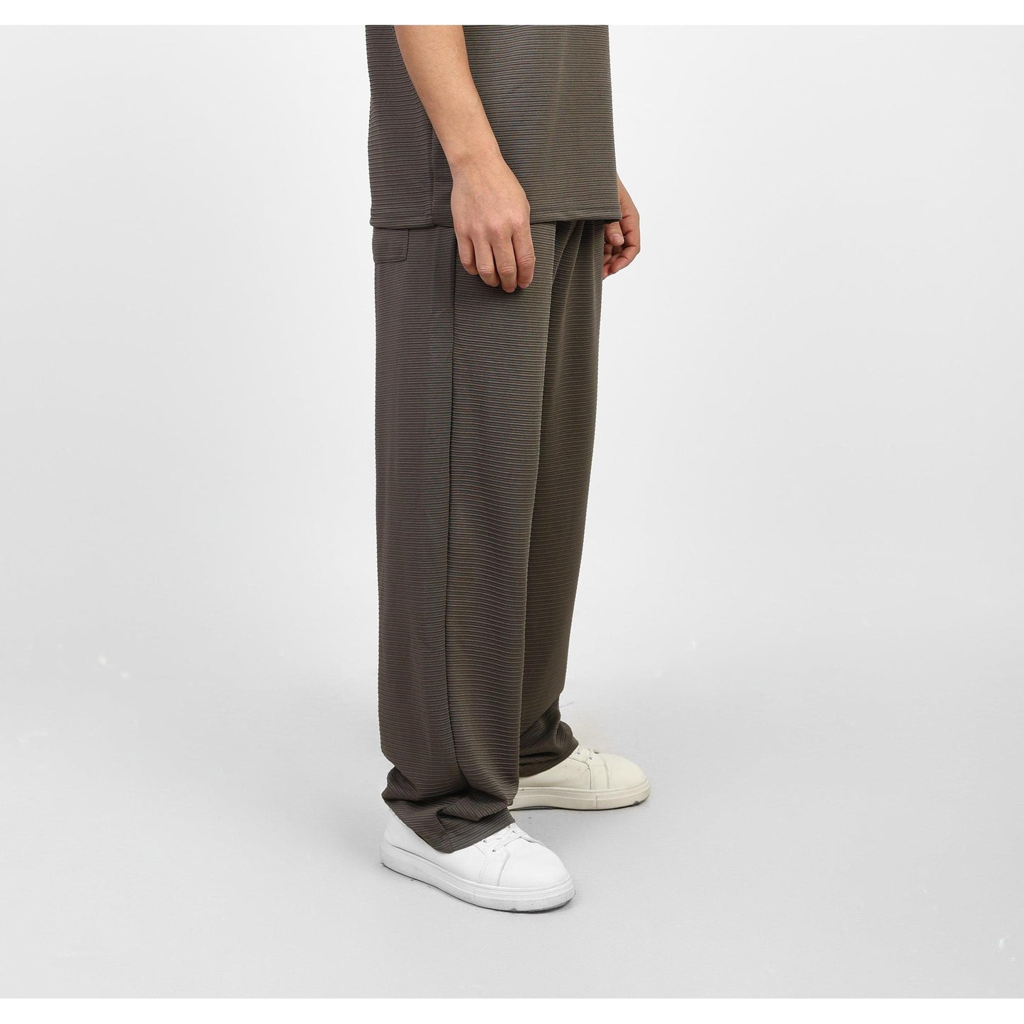 Ribbed Wide Leg Casual Pants