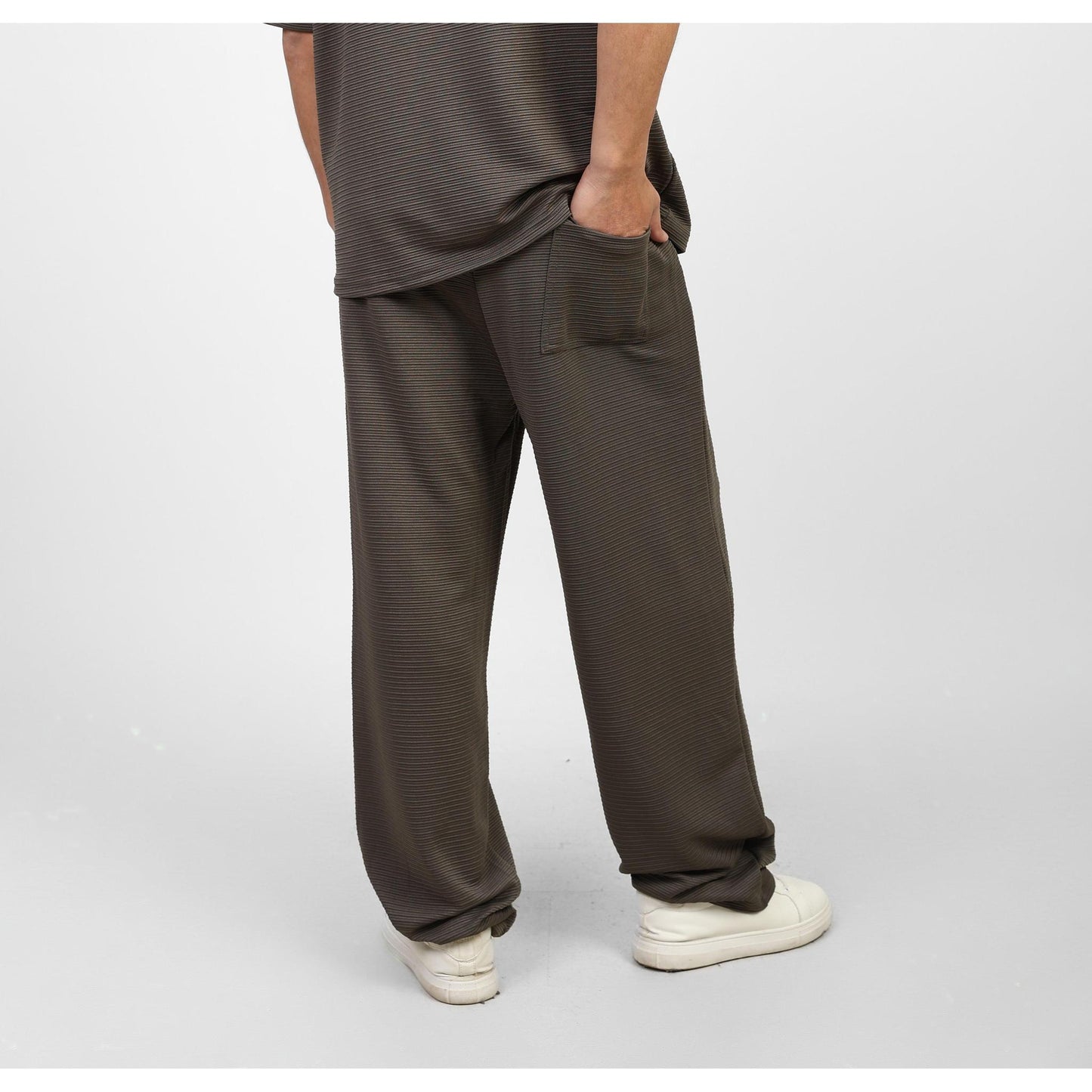 Ribbed Wide Leg Casual Pants