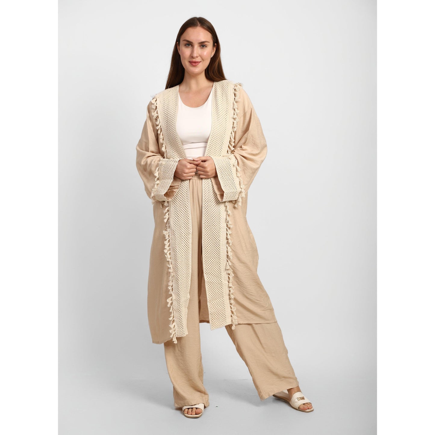 Linen Open Front Cardigan