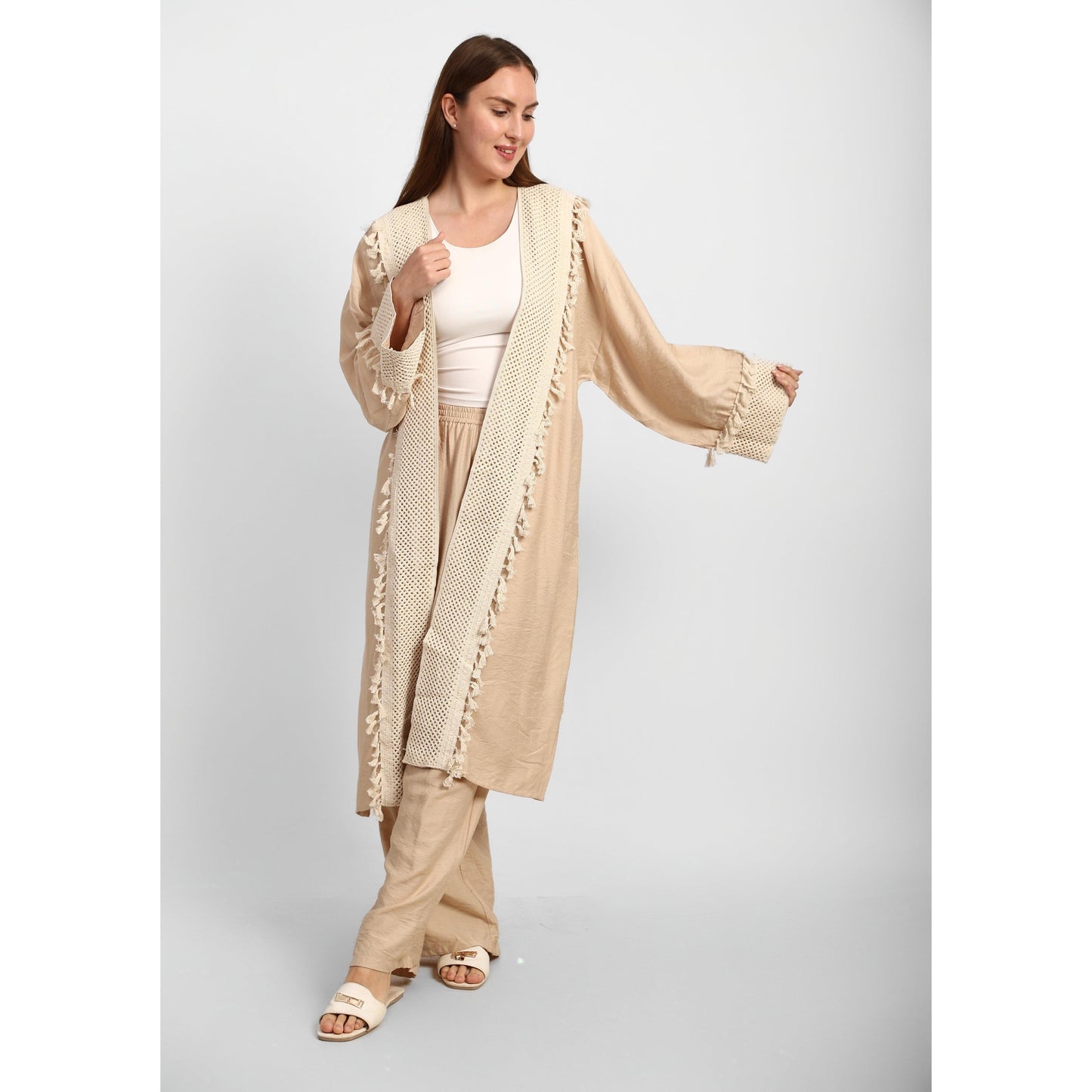Linen Open Front Cardigan