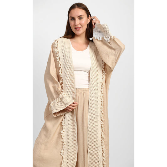 Linen Open Front Cardigan