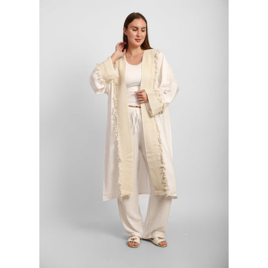 Linen Open Front Cardigan