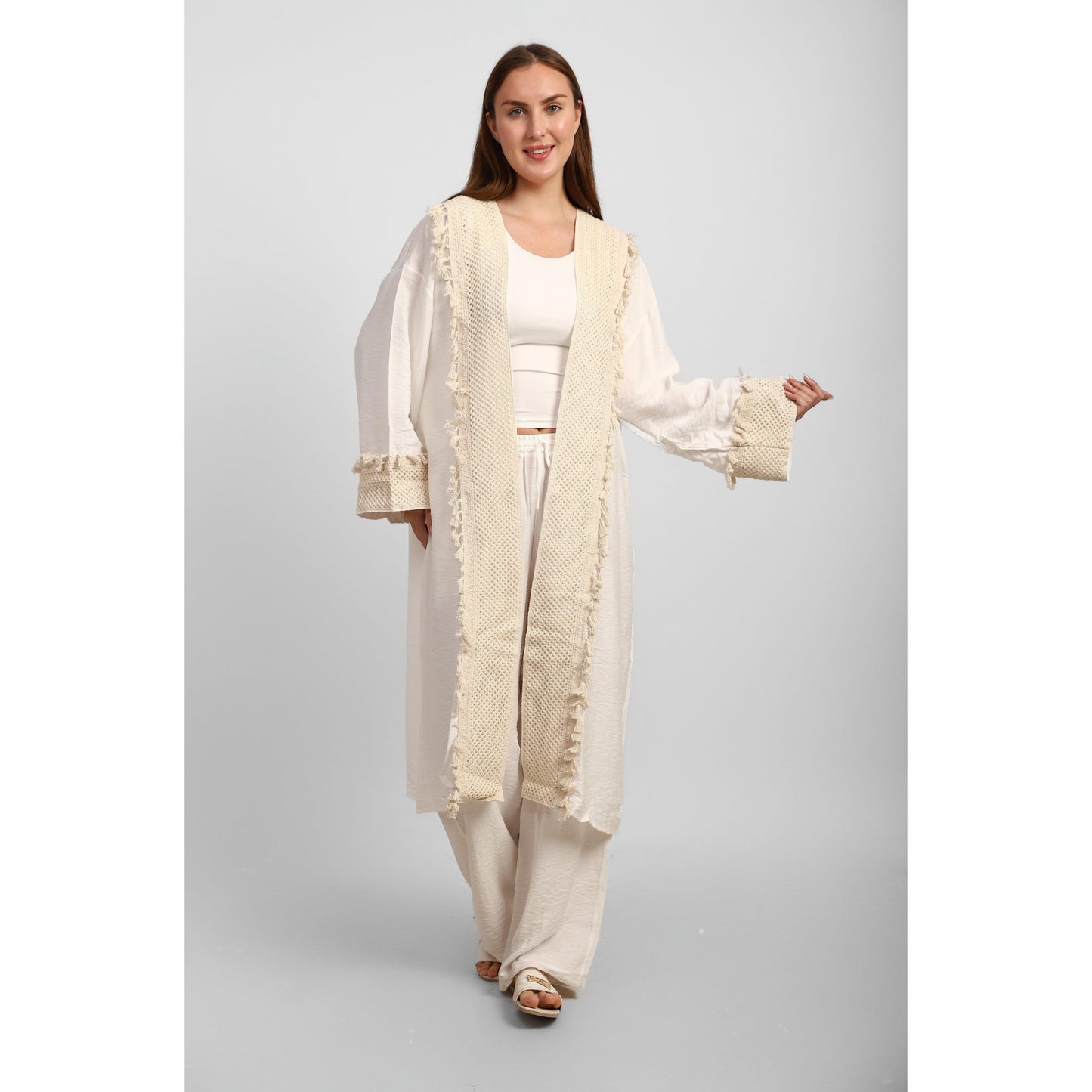 Linen Open Front Cardigan