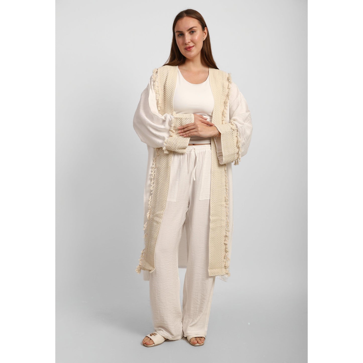 Linen Open Front Cardigan